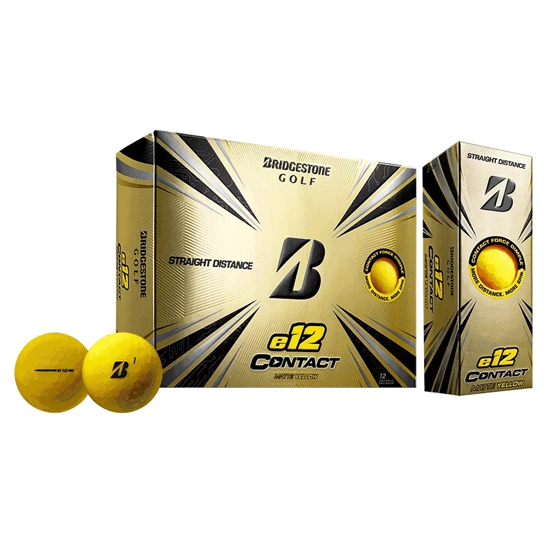 Bridgestone E12 Contact Matte Yellow Golf Balls 1 Bridgestone E12 Contact Matte Yellow Golf Balls